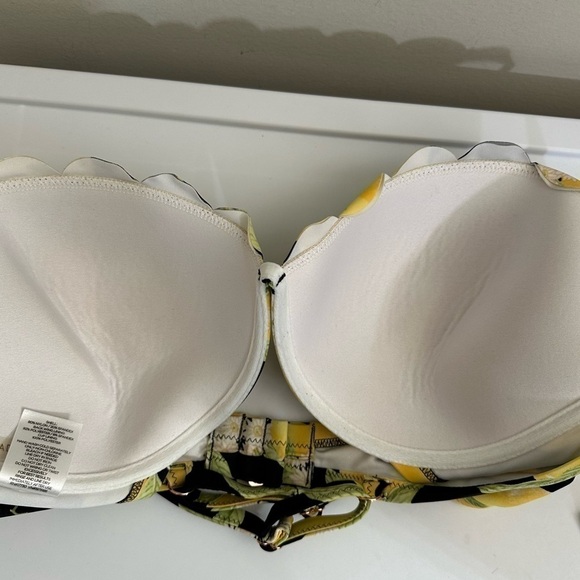 Shade & Shore Black and Yellow Lemon Print Bikini Top - Picture 7 of 11